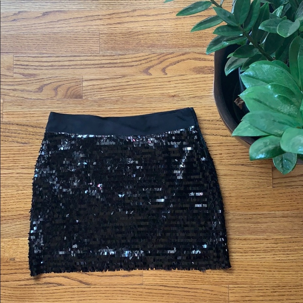 Milly Black Sequin Mini Skirt Like New